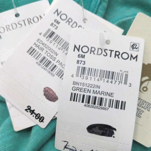 Open Edit Nordstrom Baby Clothes Top & Two Shorts Set 6M Green Multicolor NEW - Picture 7 of 10